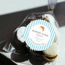 Preppy Blauwe Bruine Strepen Bakkerij Logo Bedankt