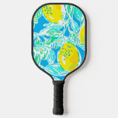 Preppy Blauwe Citroen Initiële Pickleball Paddle (Achterkant)