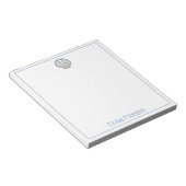 Preppy Blauwe en Gele Geruite Scallop Schelp Notitieblok (Schuin)