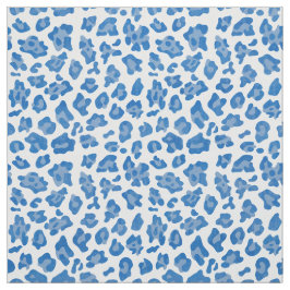 Preppy Blauwe En Witte Luipaardprint Patroon Stof