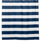 Preppy Blauwe en Witte Strepen Douchegordijn (Voorkant)