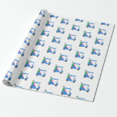 Preppy Blauwe Golfkar Golfer Cadeaupapier (Uitgerold)