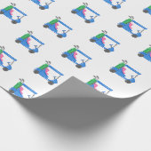 Preppy Blauwe Golfkar Golfer Cadeaupapier (Hoek)