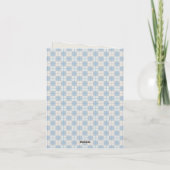Preppy Blauwe Ruit Baby Shower Bedankt (Achterkant)
