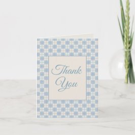 Preppy Blauwe Ruit Baby Shower Bedankt