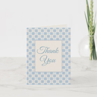 Preppy Blauwe Ruit Baby Shower Bedankt