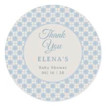 Preppy blauwe ruit baby shower