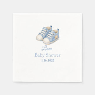 Preppy Blauwe Slippers Ontwerp Baby Shower Servet