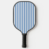 Preppy Blauwe Strepen met Naam Pickleball Paddle (Achterkant)