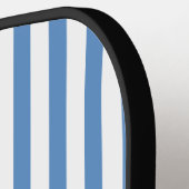 Preppy Blauwe Strepen met Naam Pickleball Paddle (Links Detail)