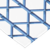 Preppy Blauwe Tralie Bamboe Patroon Tafelkleed (Gekanteld)