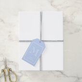 Preppy blauwe & witte Monogram cadeaukaartjes Cadeaulabel (Met Touw)
