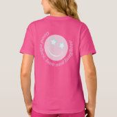 Preppy blijven geweldige slogan glimlachend gezich t-shirt (Achterkant)