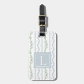 Preppy bloemen gestreepte bagagelabel (Voorkant verticaal)
