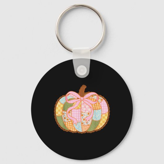 Preppy Bloemen Patchwork Pompoen Coquette Lace Her Sleutelhanger (Voorkant)