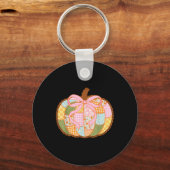 Preppy Bloemen Patchwork Pompoen Coquette Lace Her Sleutelhanger (Voorkant)