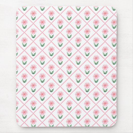 Preppy bloemendecor grandmillenial muismat (Voorkant)