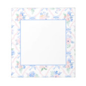 Preppy bloemenlint strikken Grandmillennial Notitieblok (Voorkant)