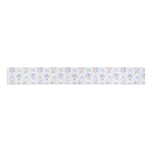 Preppy bloemenribbonerie waterverf bloemenstrikken grosgrain lint (Voorkant)