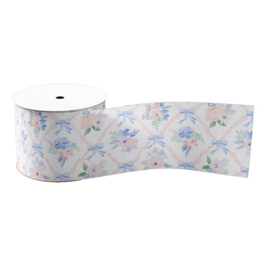Preppy bloemenribbonerie waterverf bloemenstrikken grosgrain lint (Spoel)
