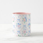 Preppy bloemenribbonerie waterverf bloemenstrikken mok (Midden)