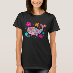 Preppy Bloemrijke Zomer Walvis T-shirt
