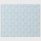 Preppy Blue and Green Hydrangea Cadeaupapier (Vlak)