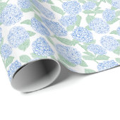 Preppy Blue and Green Hydrangea Cadeaupapier (Rol Hoek)