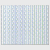 Preppy Blue and Green Hydrangea Stripe Cadeaupapier (Vlak)