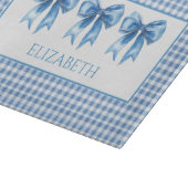 Preppy Blue and White Gingham and Bow Snijplank (Hoek)