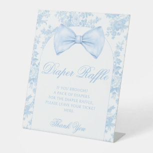 Preppy Blue Bow Stropdas Baby Boy Douche Luier Raf Reclamebord Met Voetstuk
