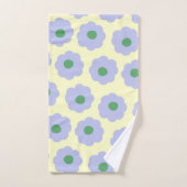 Preppy Blue Cute Hippie Flower Pattern Bad Handdoek (Handdoek)