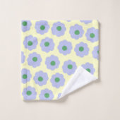 Preppy Blue Cute Hippie Flower Pattern Bad Handdoek (Wasdoekje)