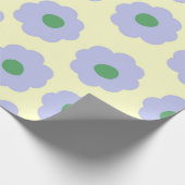 Preppy Blue Cute Hippie Flower Pattern Cadeaupapier (Hoek)