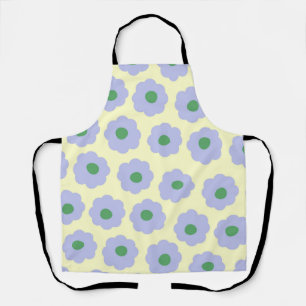 Preppy Blue Cute Hippie Flower Pattern Schort