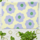 Preppy Blue Cute Hippie Flower Pattern Theedoek (Gevouwen)