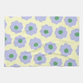 Preppy Blue Cute Hippie Flower Pattern Theedoek