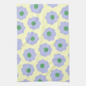 Preppy Blue Cute Hippie Flower Pattern Theedoek (Verticaal)