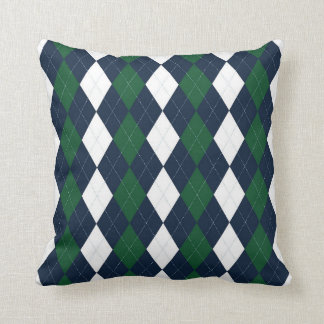 Preppy Blue en Green Argyle Pillow #2 Kussen