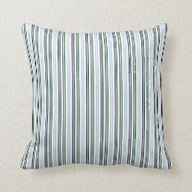 Preppy Blue en Green - Stripes #1 Pillow