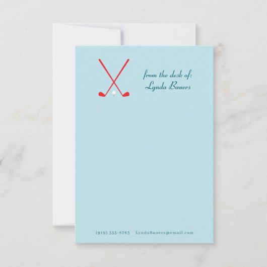 Preppy Blue en Red Golf Stationery Note Kaart (Voorkant)
