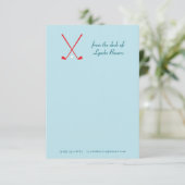 Preppy Blue en Red Golf Stationery Note Kaart (Staand voorkant)