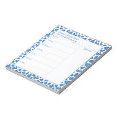 Preppy Blue en White Animal Print Meal Planner Notitieblok (Linkerzijde)