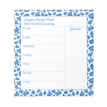 Preppy Blue en White Animal Print Meal Planner