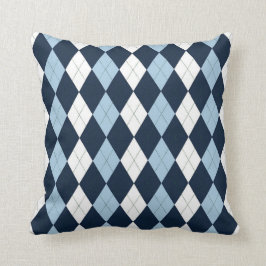 Preppy Blue en White Argyle Pillow Kussen