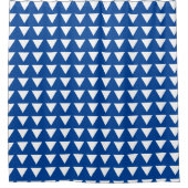 Preppy Blue en White Geometric Pattern Douchegordijn (Voorkant)