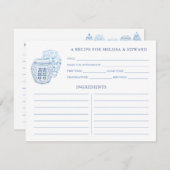 Preppy Blue en White Ginger Jars Recipcard Kaart (Voorkant / Achterkant)