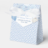 Preppy Blue en White Pumpkins Greek Key Weddenscha Bedankdoosjes (Voorkant Zijde)