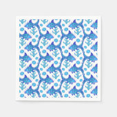 Preppy Blue Fish Patroon Kuststijl Servet (Voorkant)