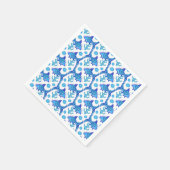 Preppy Blue Fish Patroon Kuststijl Servet (Hoek)